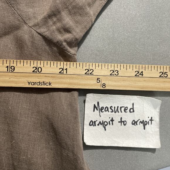 Match Point USA Tunic Top Size Medium 100% Linen Lagenlook Neutral Minimalist - Picture 7 of 8